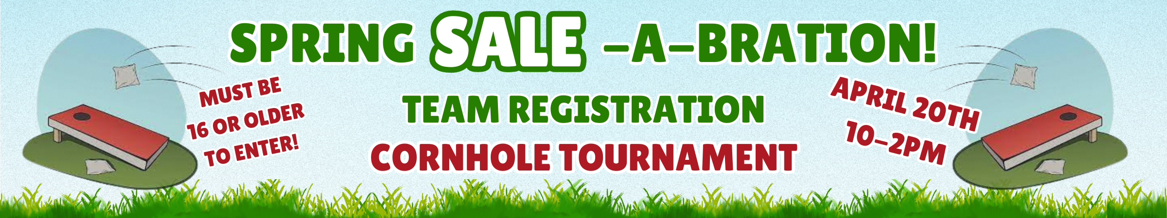 cornhole registration banner